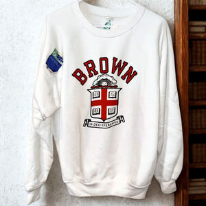 Brown University Sweatshirt Discus Athletic Sz L Vintage 80s Deadstock NWT